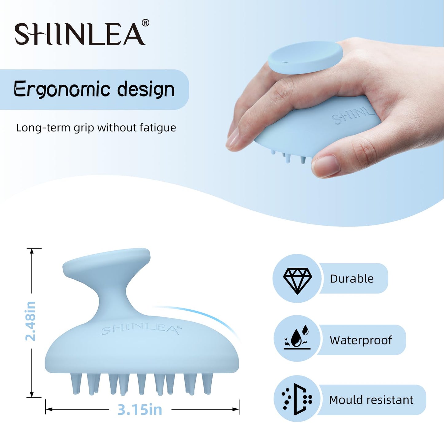 SHINLEA Silicone Scalp Massager Shampoo Brush