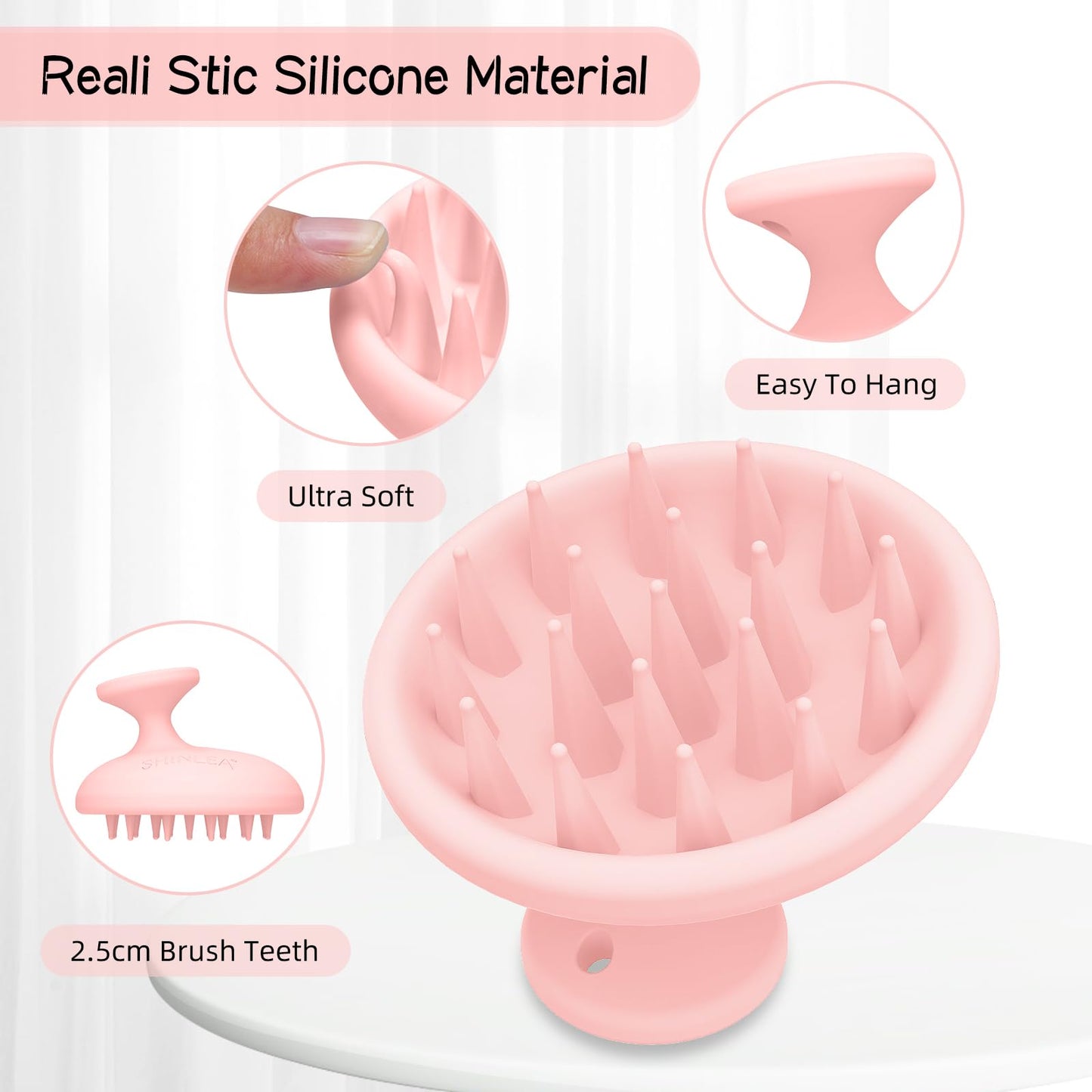 SHINLEA Silicone Scalp Massager Shampoo Brush
