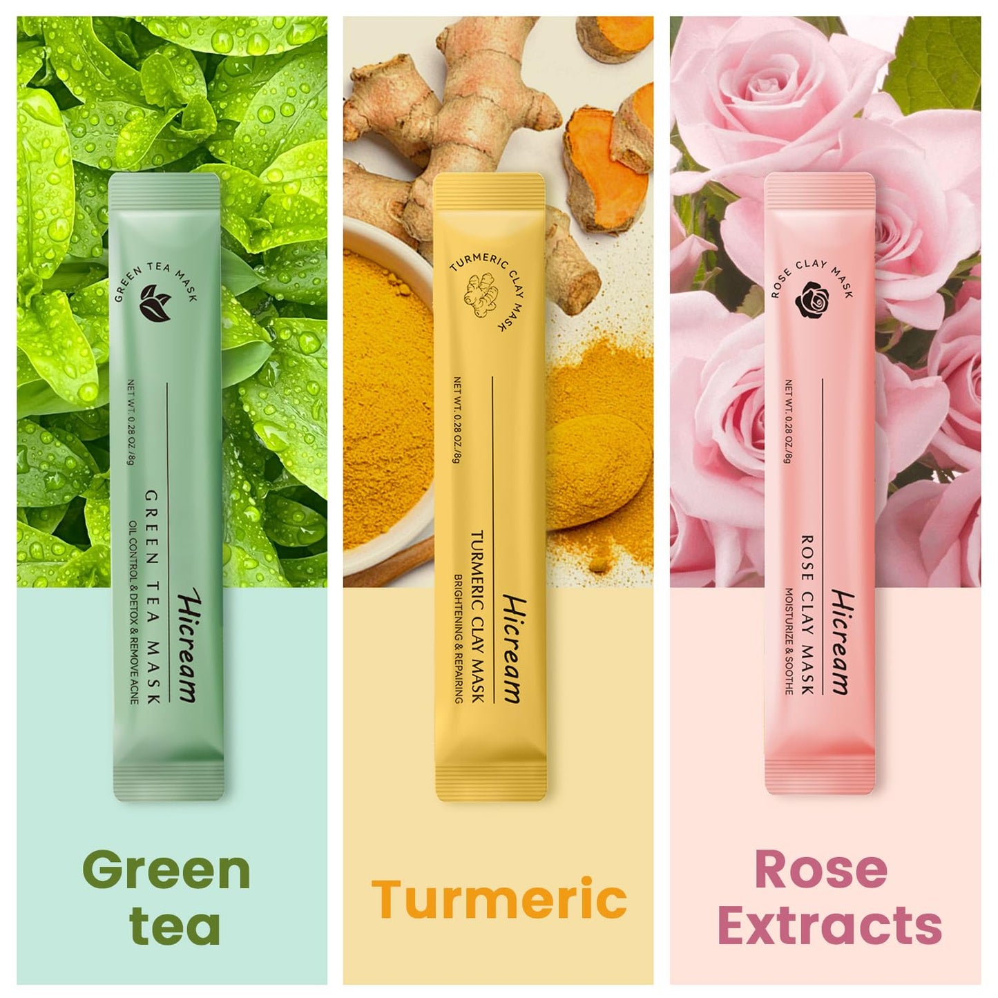 Hicream Turmeric Vitamin C Clay Mask with Kaolin Clay and Turmeric for Dark Spots