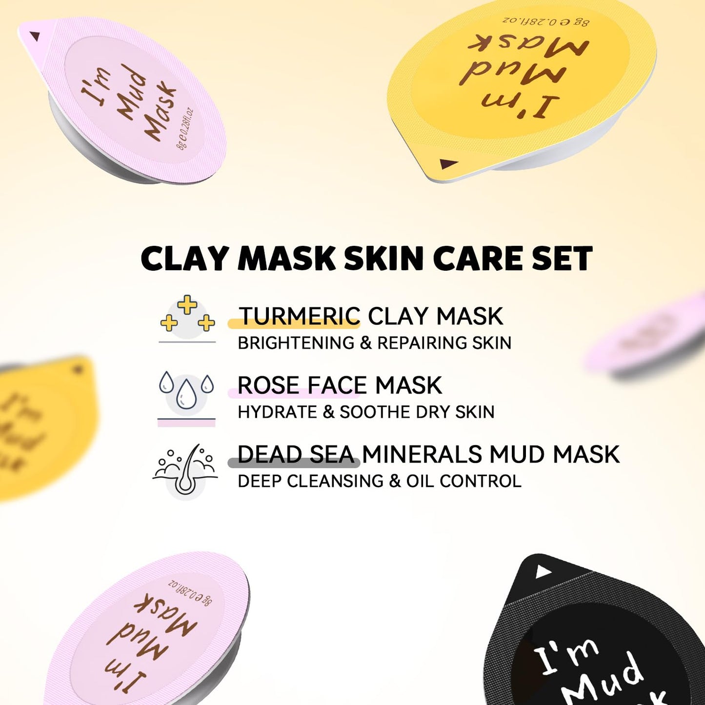Hicream Turmeric Vitamin C Clay Mask with Kaolin Clay and Turmeric for Dark Spots