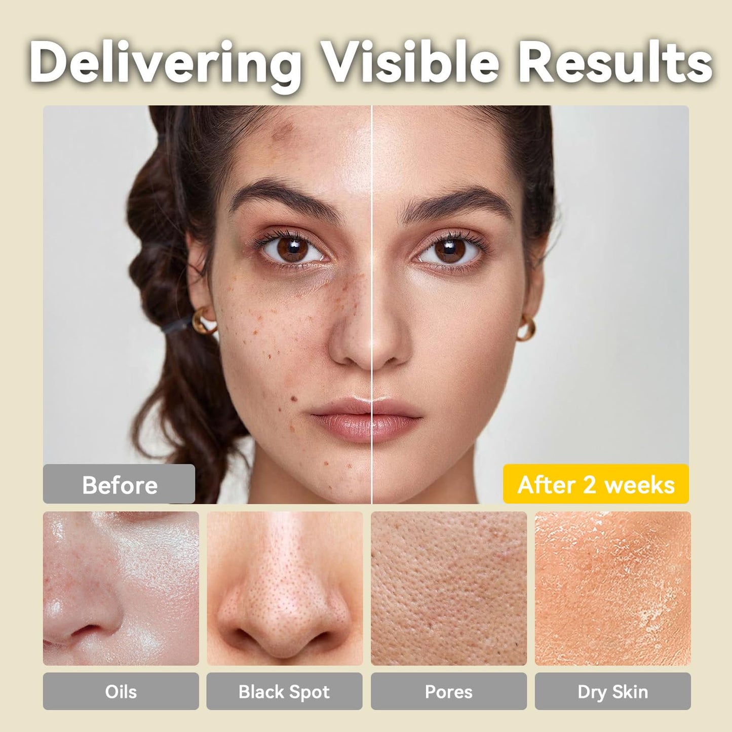 Hicream Turmeric Vitamin C Clay Mask with Kaolin Clay and Turmeric for Dark Spots