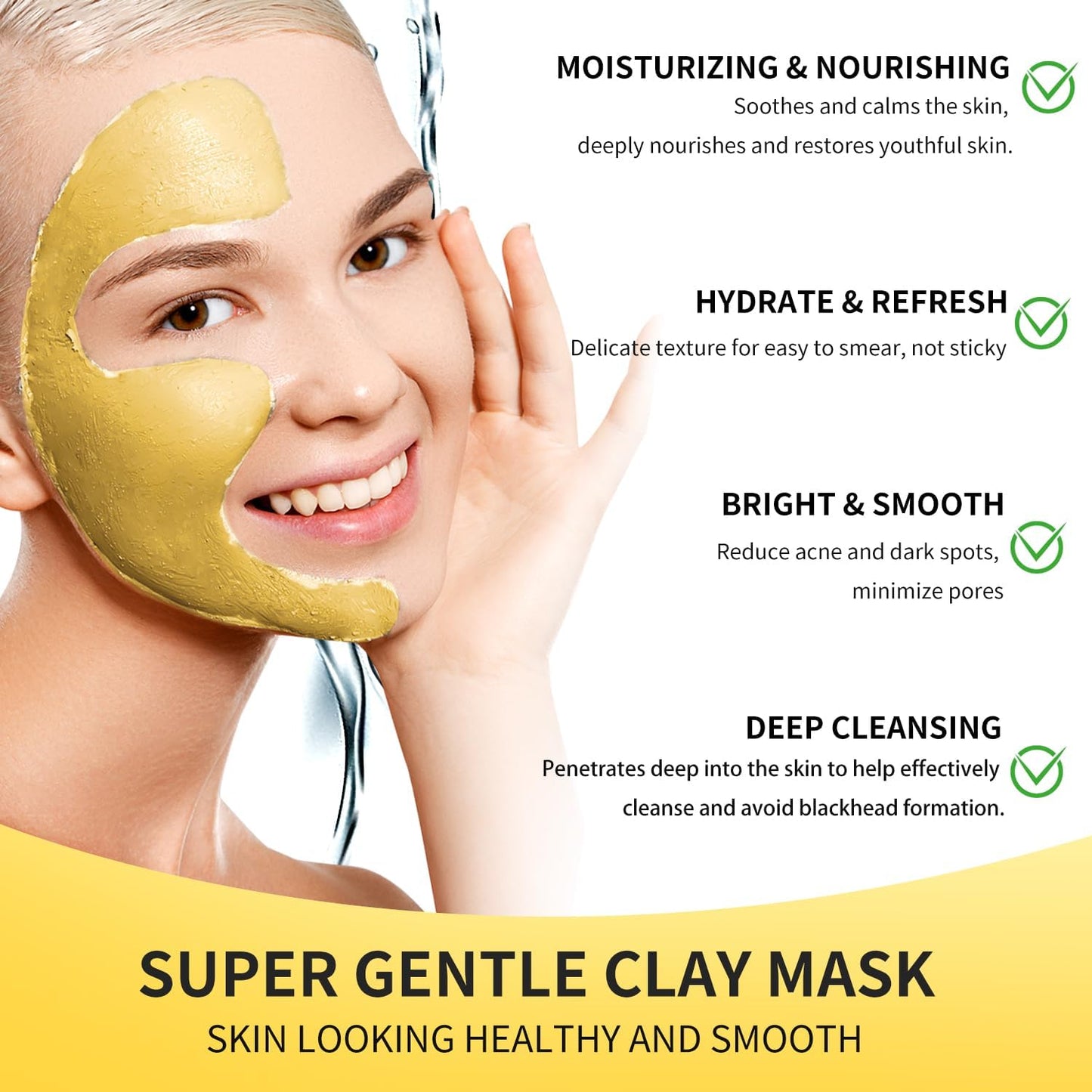 Hicream Turmeric Vitamin C Clay Mask with Kaolin Clay and Turmeric for Dark Spots