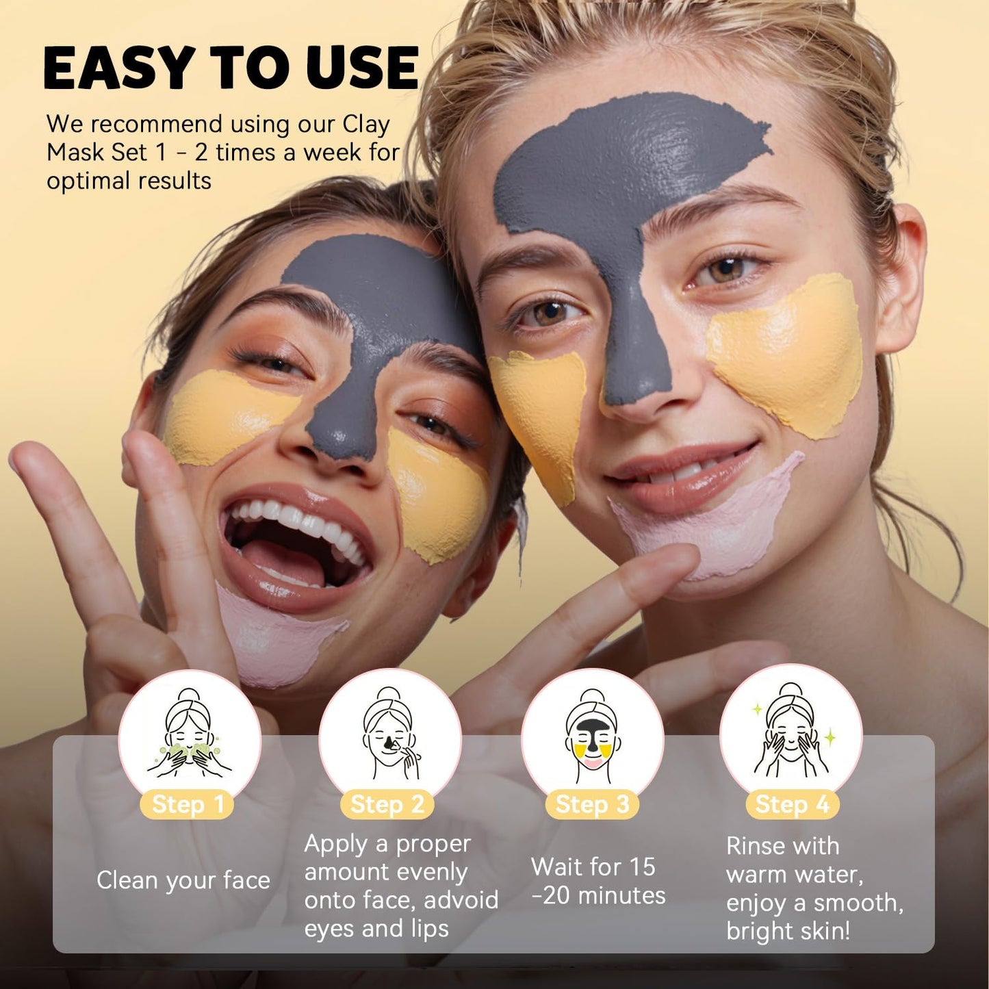 Hicream Turmeric Vitamin C Clay Mask with Kaolin Clay and Turmeric for Dark Spots