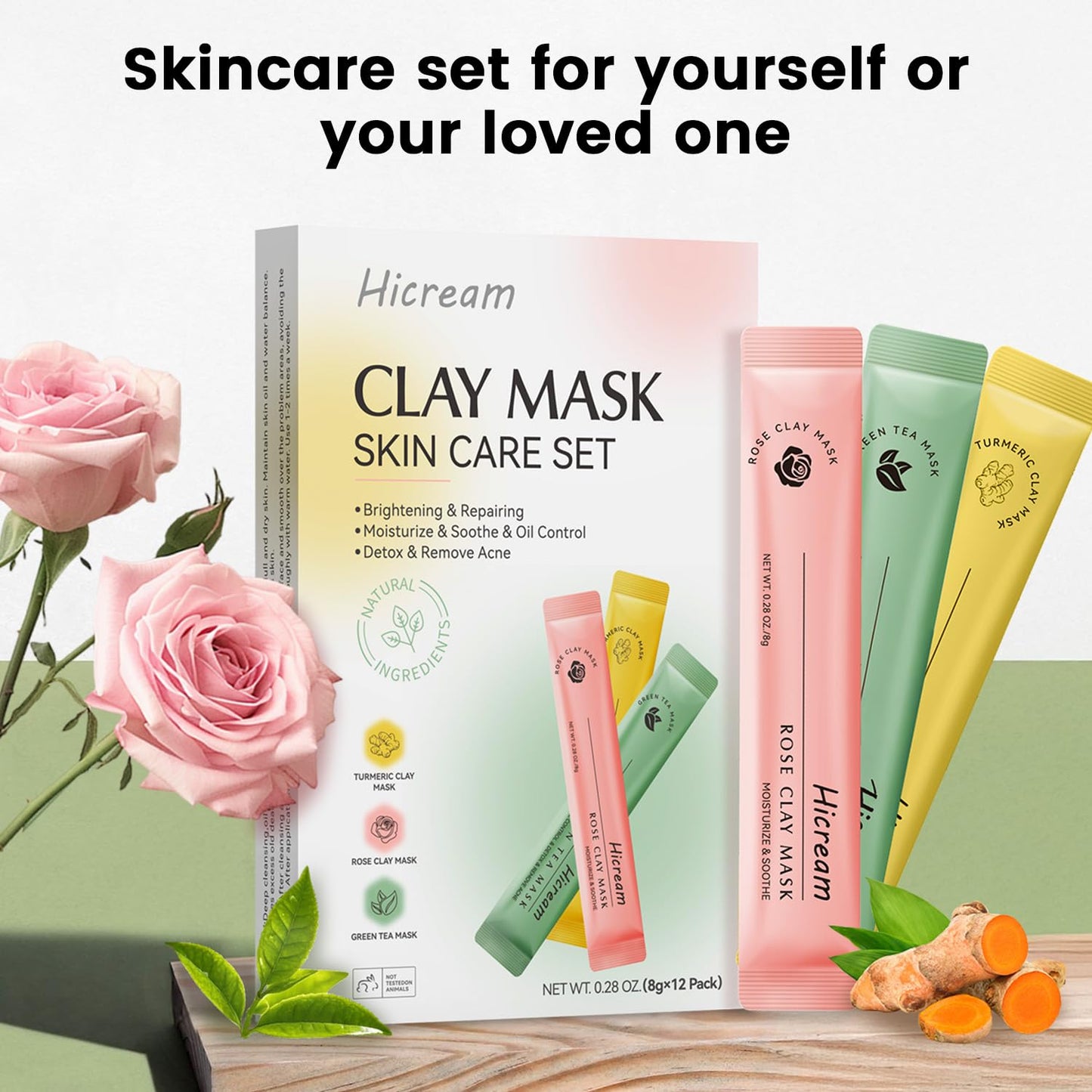 Hicream Turmeric Vitamin C Clay Mask with Kaolin Clay and Turmeric for Dark Spots