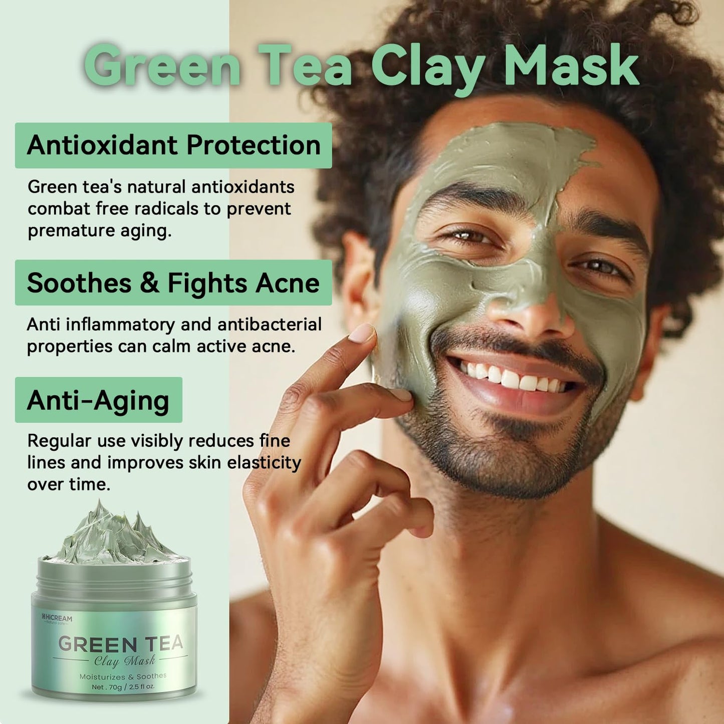 Hicream Turmeric Vitamin C Clay Mask with Kaolin Clay and Turmeric for Dark Spots