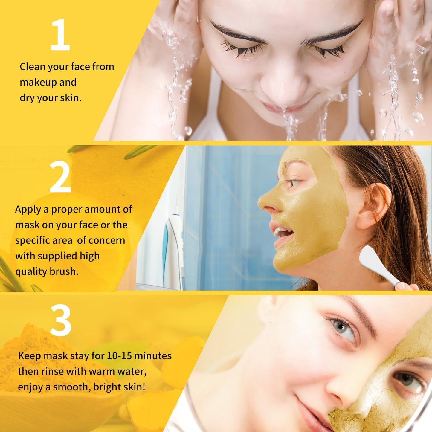 Hicream Turmeric Vitamin C Clay Mask with Kaolin Clay and Turmeric for Dark Spots
