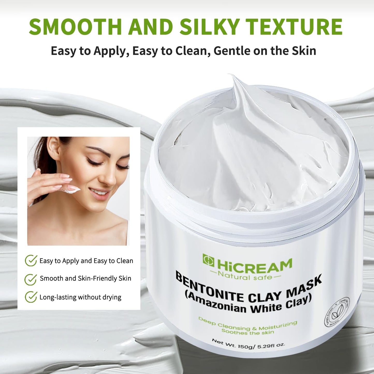 Hicream Turmeric Vitamin C Clay Mask with Kaolin Clay and Turmeric for Dark Spots
