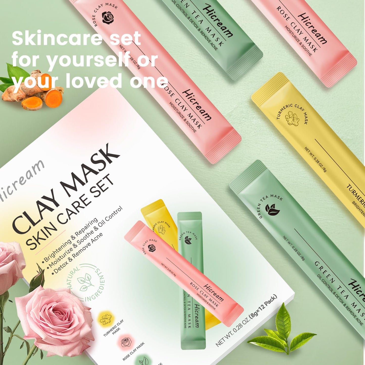 Hicream Turmeric Vitamin C Clay Mask with Kaolin Clay and Turmeric for Dark Spots