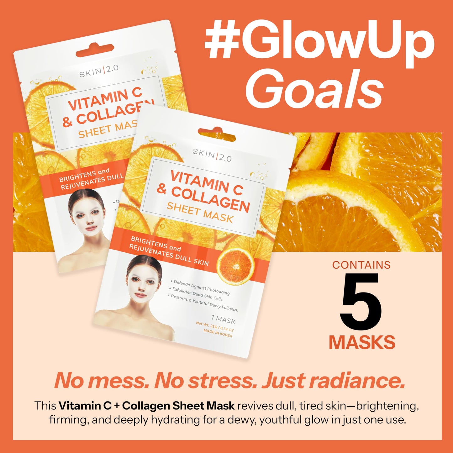Skin 2.0 Hyaluronic Acid & Collagen Sheet Mask