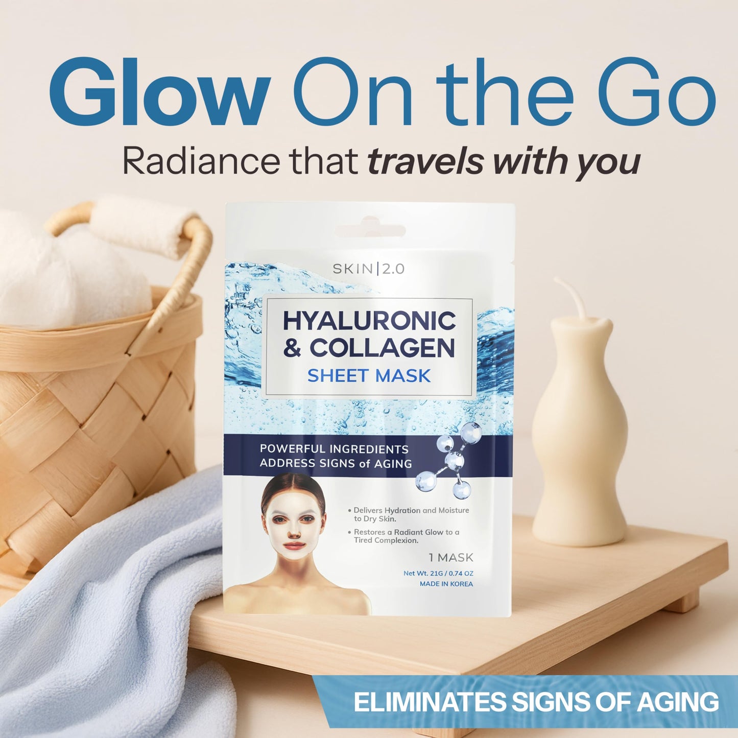 Skin 2.0 Hyaluronic Acid & Collagen Sheet Mask