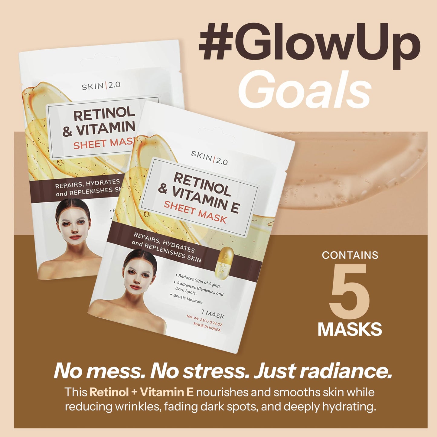 Skin 2.0 Hyaluronic Acid & Collagen Sheet Mask