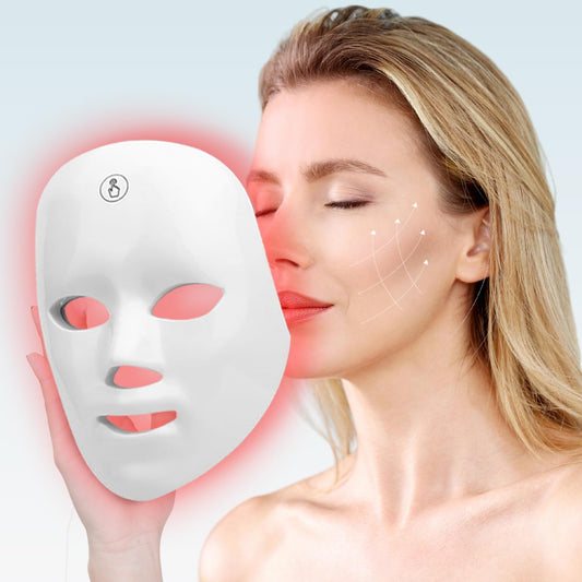 MOLAMOYA Led Light Therapy Mask, 7 Color Led Face Mask Light Therapy, Face Light therapy Device, Red Light Therapy, Adapt All Skin, Diminish Spots, Remove Wrinkles, Red light face mask